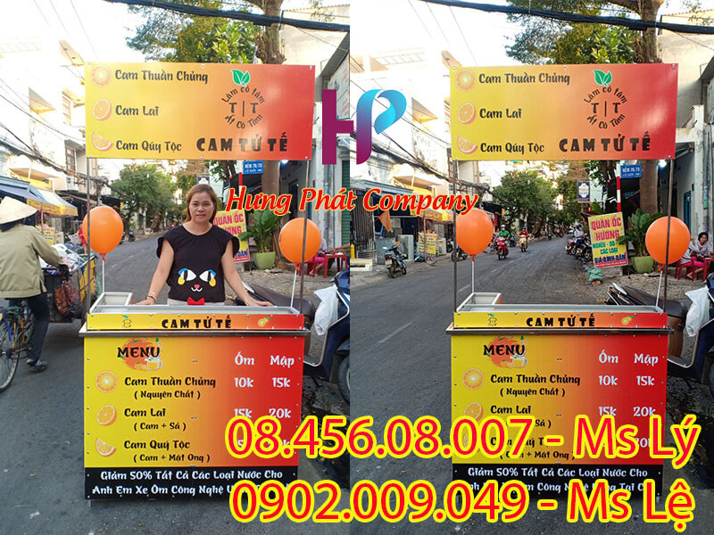 quầy bán cam vắt lắp ráp đẹp