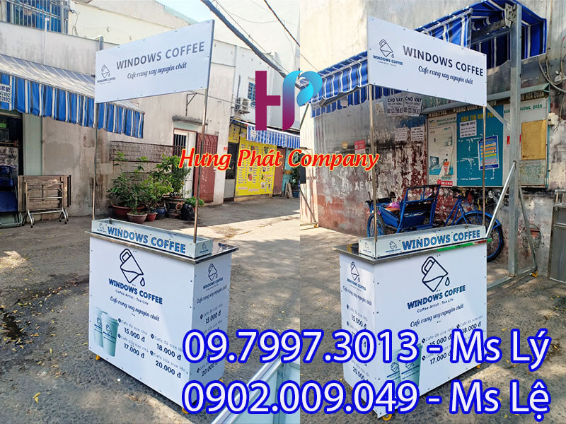 quầy cà phê lắp ráp bằng sắt lưu động