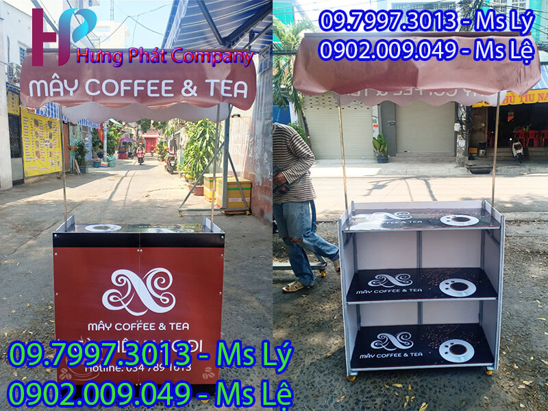quầy xe sắt lắp ráp bán cà phê