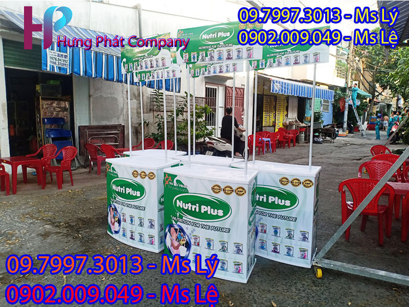 quầy sampling siêu thị bằng nhựa dẻo