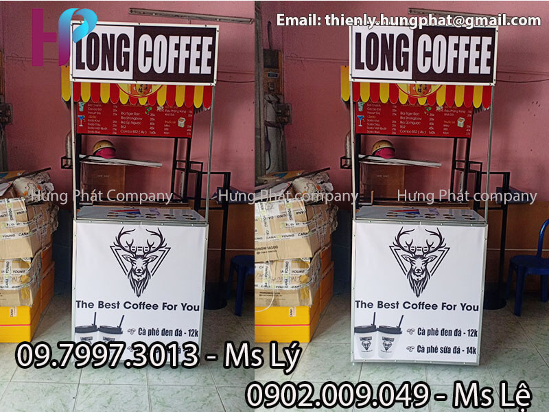 quầy bán cà phê lưu động lắp ráp bằng sắt