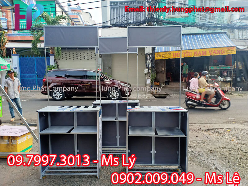 quầy bán cà phê take away lưu động bằng sắt