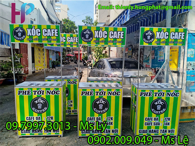 quầy lưu động bán cà phê take away lắp ráp đẹp
