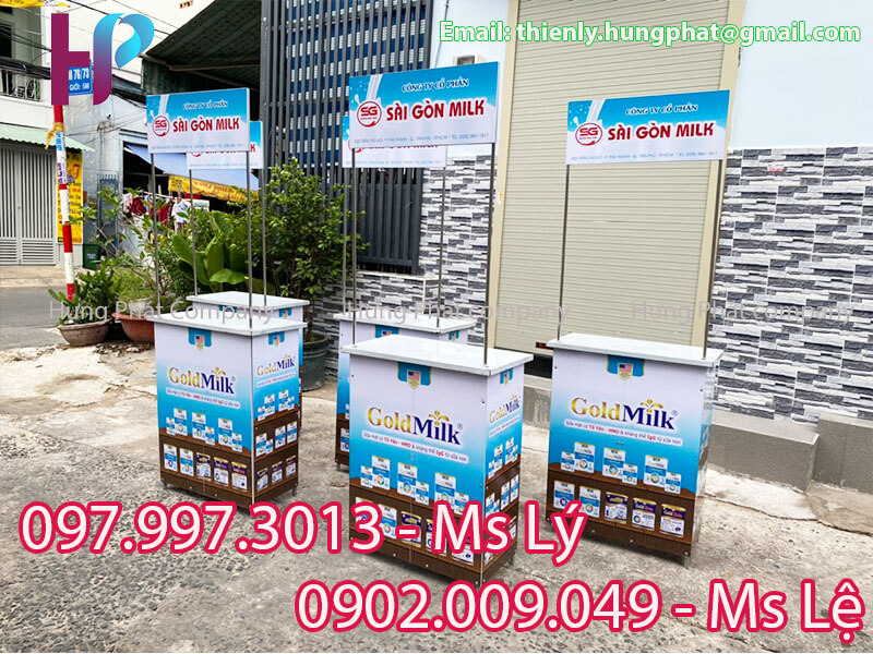 booth lắp ráp mang đi bán sữa