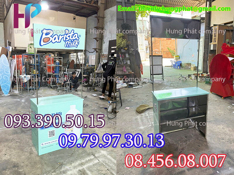 quầy siêu thị gấp gọn bằng inox Sài Gòn