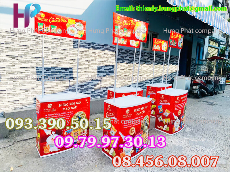 quầy sampling gấp gọn di động